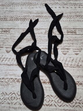 Sanuk Yoga Sling Black Wrap Sandals